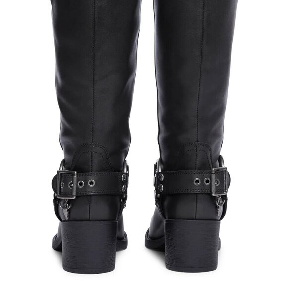 ~SOLD~Dolls Kill Windsor Smith Hooked Leather Cowboy Buckle Stud Tall Boots 9 - Picture 4 of 8